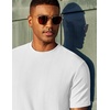 image:imageCOOFANDY Mens TShirt Short Sleeve Crew Neck Textured Shirts Classic Knit Pullover TeesWhite