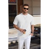 image:imageCOOFANDY Mens TShirt Short Sleeve Crew Neck Textured Shirts Classic Knit Pullover TeesWhite