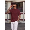 image:imageCOOFANDY Mens TShirt Short Sleeve Crew Neck Textured Shirts Classic Knit Pullover TeesWine Red