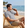 image:imageCOOFANDY Mens Textured Polo Sweater Casual Short Sleeve Sweaters Summer Slim Fit Golf SweaterLight Grey
