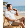image:imageCOOFANDY Mens Textured Polo Sweater Casual Short Sleeve Sweaters Summer Slim Fit Golf SweaterWhite