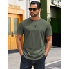 image:imageCOOFANDY Mens Tshirts 100 Cotton Big Tall T Shirts Basic Tees Plain T ShirtsArmy Green
