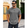 image:imageCOOFANDY Mens Tshirts 100 Cotton Big Tall T Shirts Basic Tees Plain T ShirtsDark Grey