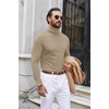 image:imageCOOFANDY Mens Turtle Neck Shirts High Neck Mock Neck T Shirts Long Sleeve Slim Fit Sweater Casual Thermal PulloverKhaki