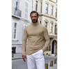 image:imageCOOFANDY Mens Turtle Neck Shirts High Neck Mock Neck T Shirts Long Sleeve Slim Fit Sweater Casual Thermal PulloverKhaki