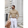 image:imageCOOFANDY Mens Turtle Neck Shirts High Neck Mock Neck T Shirts Long Sleeve Slim Fit Sweater Casual Thermal PulloverKhaki