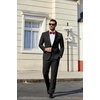 image:imageCOOFANDY Mens Tuxedo Suit Set Slim Fit 2 Piece One Button Blazer Jacket Pants for WeddingDinnerPromBlack