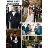 image:imageCOOFANDY Mens Tuxedo Suit Set Slim Fit 2 Piece One Button Blazer Jacket Pants for WeddingDinnerPromBlack
