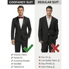 image:imageCOOFANDY Mens Tuxedo Suit Set Slim Fit 2 Piece One Button Blazer Jacket Pants for WeddingDinnerPromBlack