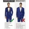 image:imageCOOFANDY Mens Tuxedo Suit Set Slim Fit 2 Piece One Button Blazer Jacket Pants for WeddingDinnerPromBlue