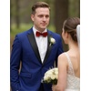 image:imageCOOFANDY Mens Tuxedo Suit Set Slim Fit 2 Piece One Button Blazer Jacket Pants for WeddingDinnerPromBlue