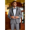 image:imageCOOFANDY Mens Tuxedo Suit Set Slim Fit 2 Piece One Button Blazer Jacket Pants for WeddingDinnerPromDark Gray