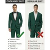 image:imageCOOFANDY Mens Tuxedo Suit Set Slim Fit 2 Piece One Button Blazer Jacket Pants for WeddingDinnerPromGreen