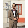 image:imageCOOFANDY Mens Tuxedo Suit Set Slim Fit 2 Piece One Button Blazer Jacket Pants for WeddingDinnerPromKhaki