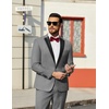 image:imageCOOFANDY Mens Tuxedo Suit Set Slim Fit 2 Piece One Button Blazer Jacket Pants for WeddingDinnerPromLight Gray