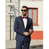 image:imageCOOFANDY Mens Tuxedo Suit Set Slim Fit 2 Piece One Button Blazer Jacket Pants for WeddingDinnerPromNavy Blue