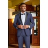 image:imageCOOFANDY Mens Tuxedo Suit Set Slim Fit 2 Piece One Button Blazer Jacket Pants for WeddingDinnerPromNavy Blue