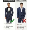 image:imageCOOFANDY Mens Tuxedo Suit Set Slim Fit 2 Piece One Button Blazer Jacket Pants for WeddingDinnerPromNavy Blue
