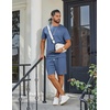 image:imageCOOFANDY Mens TwoPiece Set WrinkleResistant Stretch ShortSleeve TShirt and Shorts Summer Casual Textured OutfitsGrey Blue