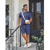 image:imageCOOFANDY Mens TwoPiece Set WrinkleResistant Stretch ShortSleeve TShirt and Shorts Summer Casual Textured OutfitsNavy Blue