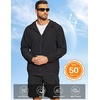 image:imageCOOFANDY Mens UPF 50 Sun Protection Hoodie Jacket Full Zip Light Long Sleeve Performance Fishing Shirts Hiking OutdoorBlack