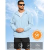 image:imageCOOFANDY Mens UPF 50 Sun Protection Hoodie Jacket Full Zip Light Long Sleeve Performance Fishing Shirts Hiking OutdoorLight Blue