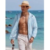 image:imageCOOFANDY Mens UPF 50 Sun Protection Hoodie Jacket Full Zip Light Long Sleeve Performance Fishing Shirts Hiking OutdoorLight Blue