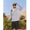 image:imageCOOFANDY Mens UPF 50 Sun Protection Hoodie Jacket Full Zip Light Long Sleeve Performance Fishing Shirts Hiking OutdoorLight Grey