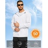 image:imageCOOFANDY Mens UPF 50 Sun Protection Hoodie Jacket Full Zip Light Long Sleeve Performance Fishing Shirts Hiking OutdoorWhite