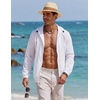 image:imageCOOFANDY Mens UPF 50 Sun Protection Hoodie Jacket Full Zip Light Long Sleeve Performance Fishing Shirts Hiking OutdoorWhite