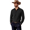 image:imageCOOFANDY Mens Western Cowboy Shirt Long Sleeve Cotton Button Down Work Shirts with PocketsBlack