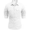image:imageCOOFANDY Mens Western Cowboy Shirt Long Sleeve Cotton Button Down Work Shirts with PocketsWhite