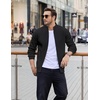 image:imageCOOFANDY Mens Zip up Sweater Jackets Knitted Cardigan Sweater Stand Collar  Textured Knitted Two Deep Slanted Pockets 2026 Fall Fashion Soft Warm Sweater Business Work Dress Long Sleeve SweatersBlack