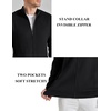 image:imageCOOFANDY Mens Zip up Sweater Jackets Knitted Cardigan Sweater Stand Collar  Textured Knitted Two Deep Slanted Pockets 2026 Fall Fashion Soft Warm Sweater Business Work Dress Long Sleeve SweatersBlack