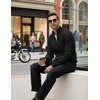 image:imageCOOFANDY Mens Zip up Sweater Jackets Knitted Cardigan Sweater Stand Collar  Textured Knitted Two Deep Slanted Pockets 2026 Fall Fashion Soft Warm Sweater Business Work Dress Long Sleeve SweatersBlack
