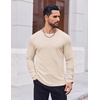image:imageCOOFANDY Thermal Shirts for Men Heavyweight Long Sleeve T Shirt Casual Basic Shirts Stretch Crew Neck UndershirtsBeige