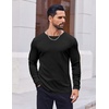image:imageCOOFANDY Thermal Shirts for Men Heavyweight Long Sleeve T Shirt Casual Basic Shirts Stretch Crew Neck UndershirtsBlackwhite
