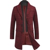 image:imageCOOFANDY Christmas Plaid Coat Men Red Trench Coat Mens Wool Blend Coat With Detachable Single Breasted MidLong Pea Coat Red Plaid L