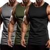 image:imageCOOFANDY Mens 3 Pack Workout Tank Tops Sleeveless Gym Shirts Bodybuilding Fitness Muscle Tee ShirtsBlackMedium GreyArmy Green