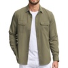 image:imageCOOFANDY Mens Casual Button Down Shirts Long Sleeve WrinkleFree Shirt Lightweight Shirt JacketArmy Green