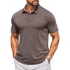 image:imageCOOFANDY Mens Casual Polo Shirts Short Sleeve Classic Basic Tee Button Collar Shirt Summer Golf TShirtBrown