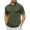 image:imageCOOFANDY Mens Casual Polo Shirts Short Sleeve Classic Basic Tee Button Collar Shirt Summer Golf TShirtDark Green