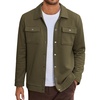 image:imageCOOFANDY Mens Casual Shirt Jacket Button Down Waffle Jacket Long Sleeve Sweater Jackets Quilted Shacket OvershirtArmy Green