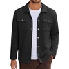 image:imageCOOFANDY Mens Casual Shirt Jacket Button Down Waffle Jacket Long Sleeve Sweater Jackets Quilted Shacket OvershirtBlack