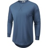image:imageCOOFANDY Mens Cotton Hipster Hip Hop Longline Crewneck T Shirts Casual Long Sleeve Tees Curved Hem Gym ShirtsOne Piece Blue