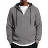 image:imageCOOFANDY Mens Hooded Sweatshirt Zip Up Casual Knit Hoodies Fashion Drawstring Sweatshirts with PocketsDark Grey