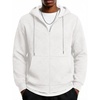 image:imageCOOFANDY Mens Hooded Sweatshirt Zip Up Casual Knit Hoodies Fashion Drawstring Sweatshirts with PocketsWhite