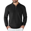 image:imageCOOFANDY Mens Knit Polo Sweater Casual Long Sleeve Quarter Zip Polo Sweater Classic Golf ShirtsBlack