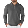 image:imageCOOFANDY Mens Knit Polo Sweater Casual Long Sleeve Quarter Zip Polo Sweater Classic Golf ShirtsDark Grey