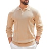 image:imageCOOFANDY Mens Knit Polo Sweaters Long Sleeve Vintage Polos Casual Dress Pullover Old Money TopsKhaki